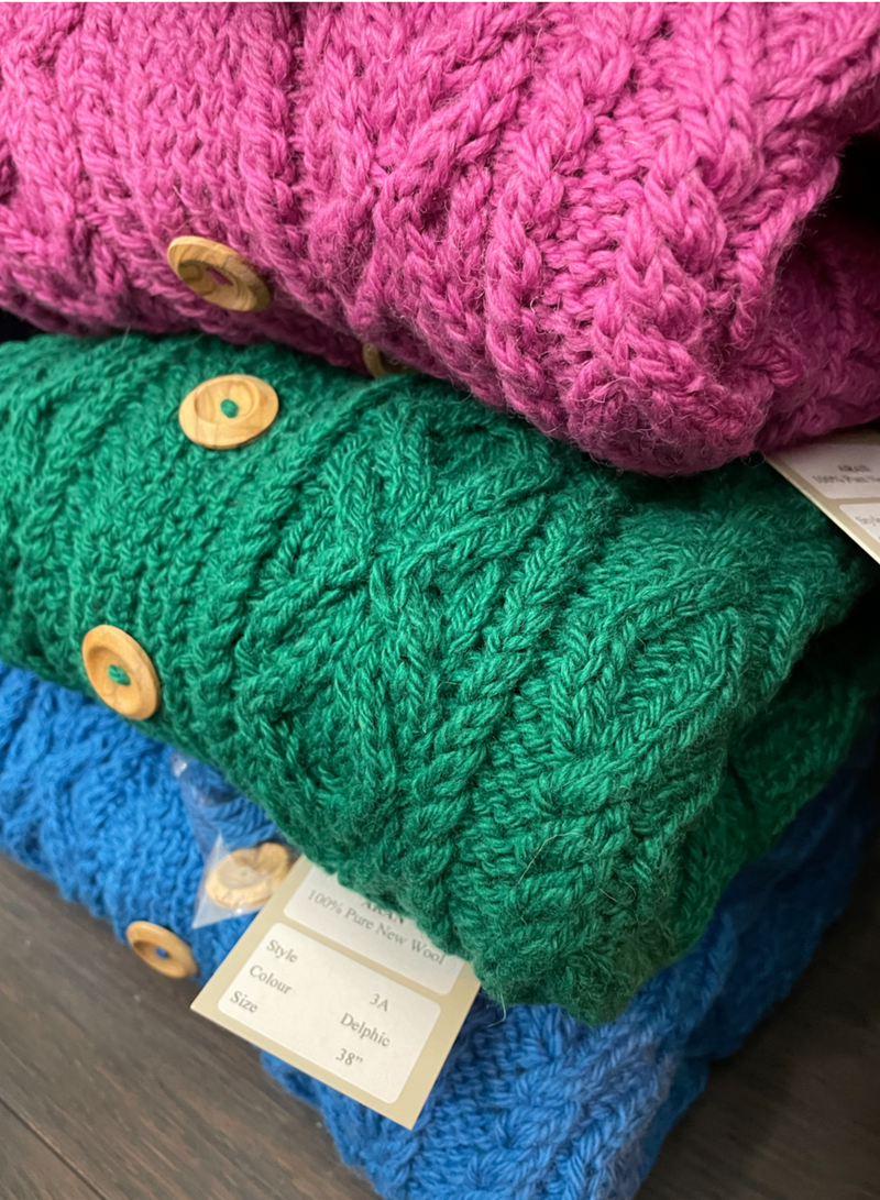 Cardigan aran jacket cyclamen Inverallan for Monsieur
